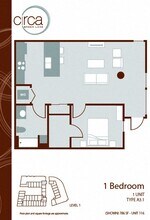 1 Bedroom 1 Bath - A3.1 0116 floor plan